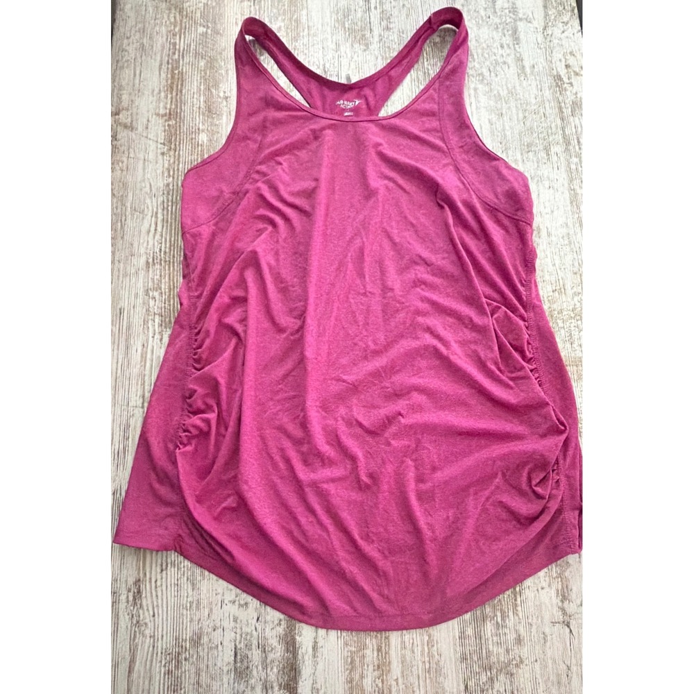 Old Navy Maternity Racerback Workout Active Tank Top Pink Go-Dry Large